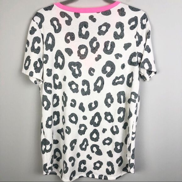 BIBI | Animal Leopard Print & Neon V-Neck Top M - Picture 7 of 7
